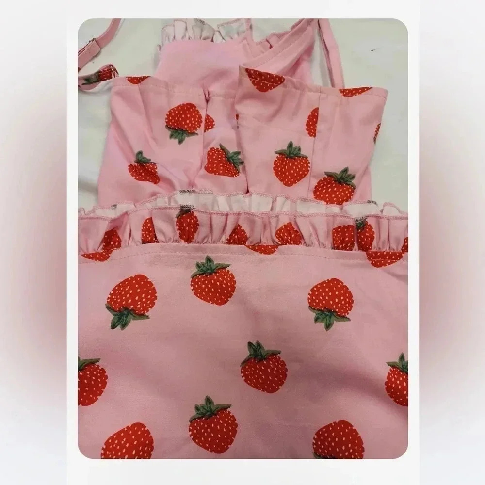 Daisy Street ASOS Strawberry Print Mini Dress Size 6 - Picture 14 of 16
